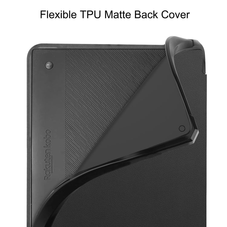 For Kobo Elipsa 2E Solid Color Deformation TPU Leather Smart Tablet Case(Black) - Others by buy2fix | Online Shopping UK | buy2fix