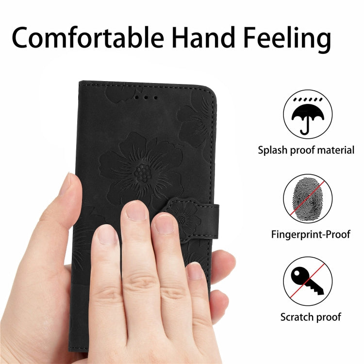 For Xiaomi Redmi A1 Flower Embossing Pattern Leather Phone Case(Black) - Xiaomi Cases by buy2fix | Online Shopping UK | buy2fix