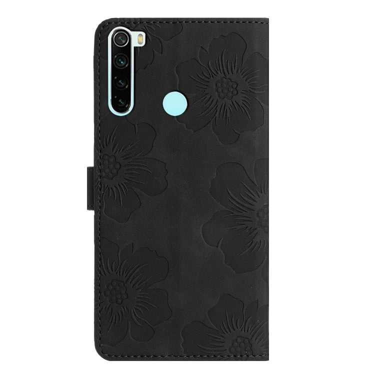For Xiaomi Redmi Note 8T Flower Embossing Pattern Leather Phone Case(Black) - Xiaomi Cases by buy2fix | Online Shopping UK | buy2fix