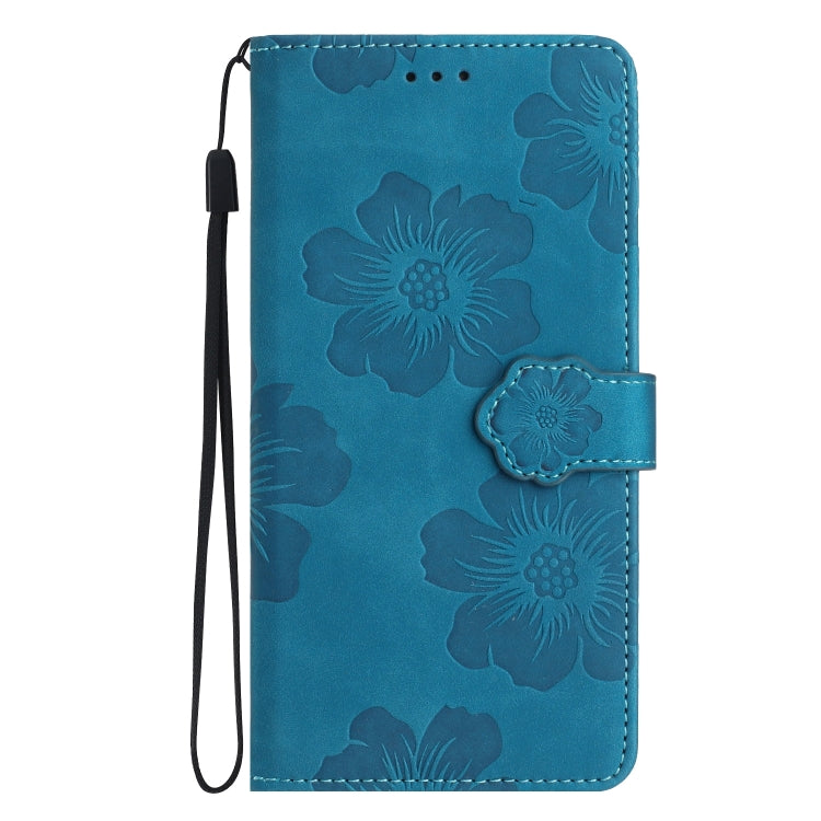 For Xiaomi Redmi Note 10 5G Flower Embossing Pattern Leather Phone Case(Blue) - Xiaomi Cases by buy2fix | Online Shopping UK | buy2fix