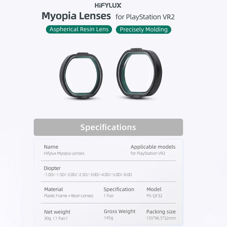 For PlayStation VR2 Hifylux Myopia Glasses Aspherical Resin Lens(-3.0D) - VR Accessories by Sunnylife | Online Shopping UK | buy2fix