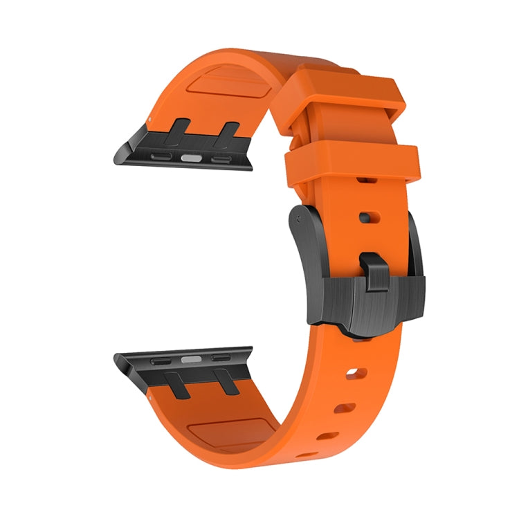 AP Silicone Watch Band For Apple Watch 3 42mm(Black Orange) - Watch Bands by buy2fix | Online Shopping UK | buy2fix