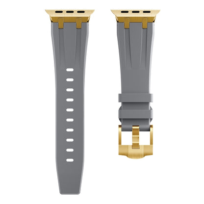 AP Silicone Watch Band For Apple Watch 9 45mm(Gold Grey) - Watch Bands by buy2fix | Online Shopping UK | buy2fix