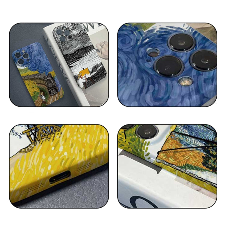 For iPhone 14 Plus Precise Hole Oil Painting Pattern PC Phone Case(Inkwash) - iPhone 14 Plus Cases by buy2fix | Online Shopping UK | buy2fix