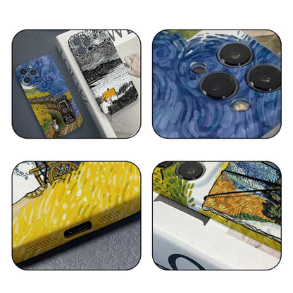 For iPhone 12 Pro Max Precise Hole Oil Painting Pattern PC Phone Case(Evening Breeze) - iPhone 12 Pro Max Cases by buy2fix | Online Shopping UK | buy2fix