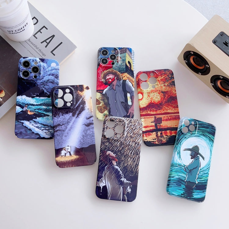For iPhone 14 Precise Hole Oil Painting Pattern PC Phone Case(Shine) - iPhone 14 Cases by buy2fix | Online Shopping UK | buy2fix