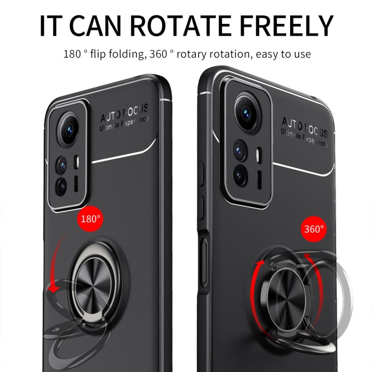 For Xiaomi Redmi Note 12S Metal Ring Holder TPU Phone Case(Black+Red) - Xiaomi Cases by buy2fix | Online Shopping UK | buy2fix