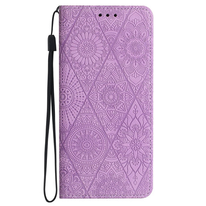 For Samsung Galaxy S21+ 5G Ethnic Embossed Adsorption Leather Phone Case(Purple) - Galaxy S21+ 5G Cases by buy2fix | Online Shopping UK | buy2fix
