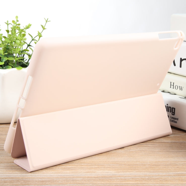 For iPad 9.7 2018 & 2017 / Air / Air2 GEBEI 3-folding Holder Shockproof Flip Leather Tablet Case(Pink) - iPad 9.7 (2018) & (2017) Cases by GEBEI | Online Shopping UK | buy2fix