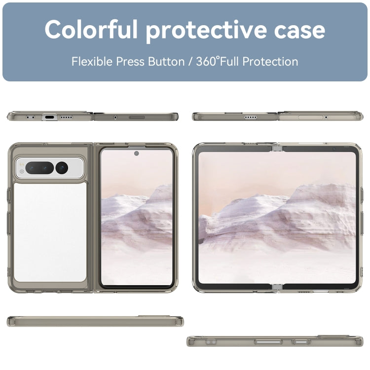 For Google Pixel Fold Colorful Series Acrylic + TPU Phone Case(Transparent Grey) - Google Cases by buy2fix | Online Shopping UK | buy2fix