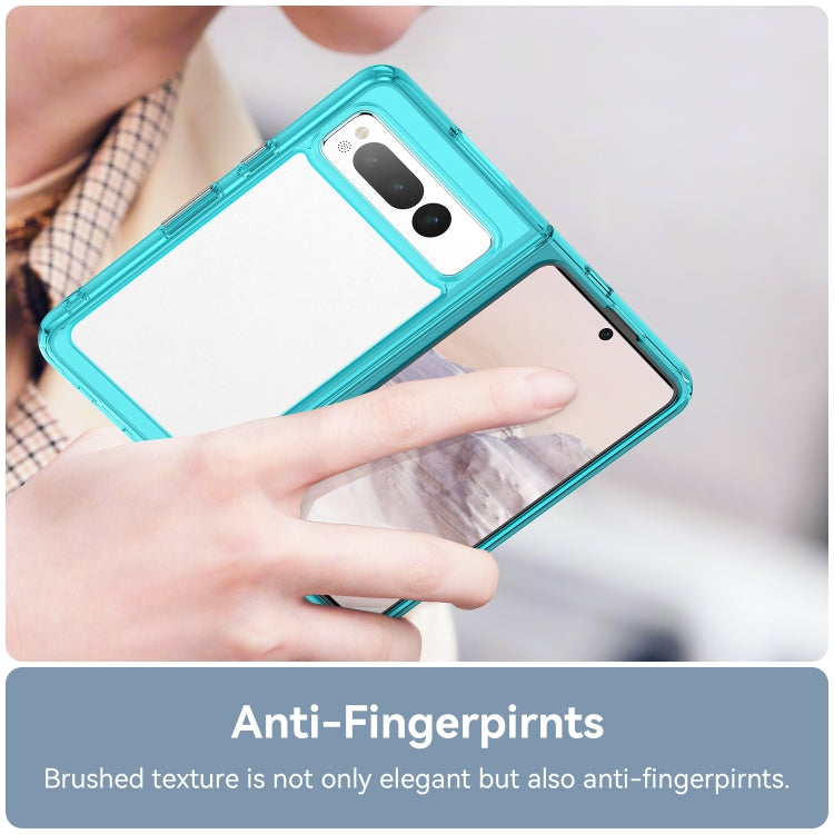 For Google Pixel Fold Colorful Series Acrylic + TPU Phone Case(Transparent Blue) - Google Cases by buy2fix | Online Shopping UK | buy2fix