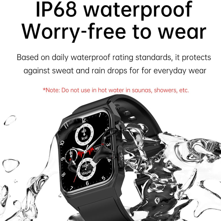 E530 1.91 inch IP68 Waterproof Leather Band Smart Watch Supports ECG / Non-invasive Blood Sugar(Black) - Smart Watches by buy2fix | Online Shopping UK | buy2fix