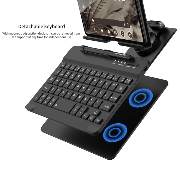 For Google Pixel Fold GKK Folding Bluetooth Keyboard Holder with Pen + Holder + Keyboard + Mouse(Silver) - Others Keyboard by GKK | Online Shopping UK | buy2fix