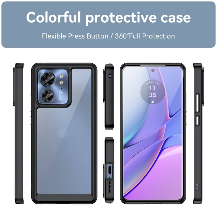 For Motorola Edge 40 Colorful Series Acrylic + TPU Phone Case(Black) - Motorola Cases by buy2fix | Online Shopping UK | buy2fix