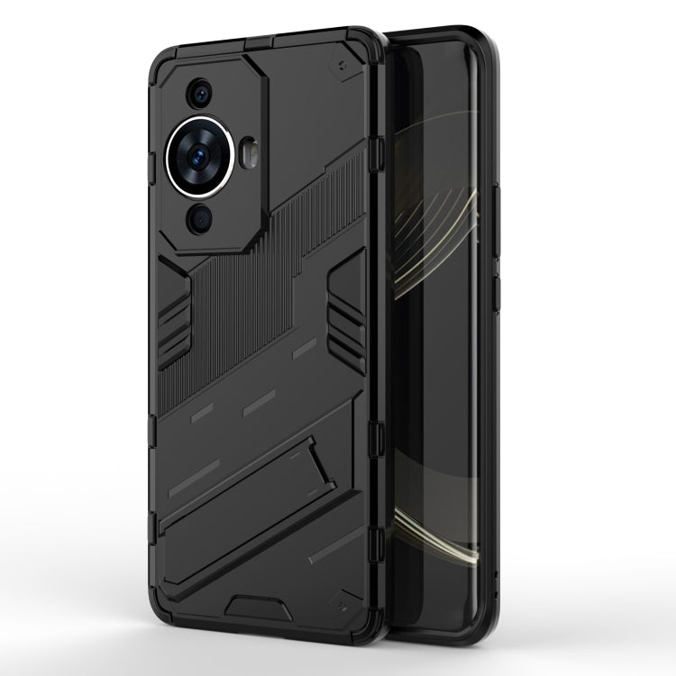 For Huawei nova 11 Pro 4G Punk Armor 2 in 1 PC + TPU Phone Case with Holder(Black) - Huawei Cases by buy2fix | Online Shopping UK | buy2fix