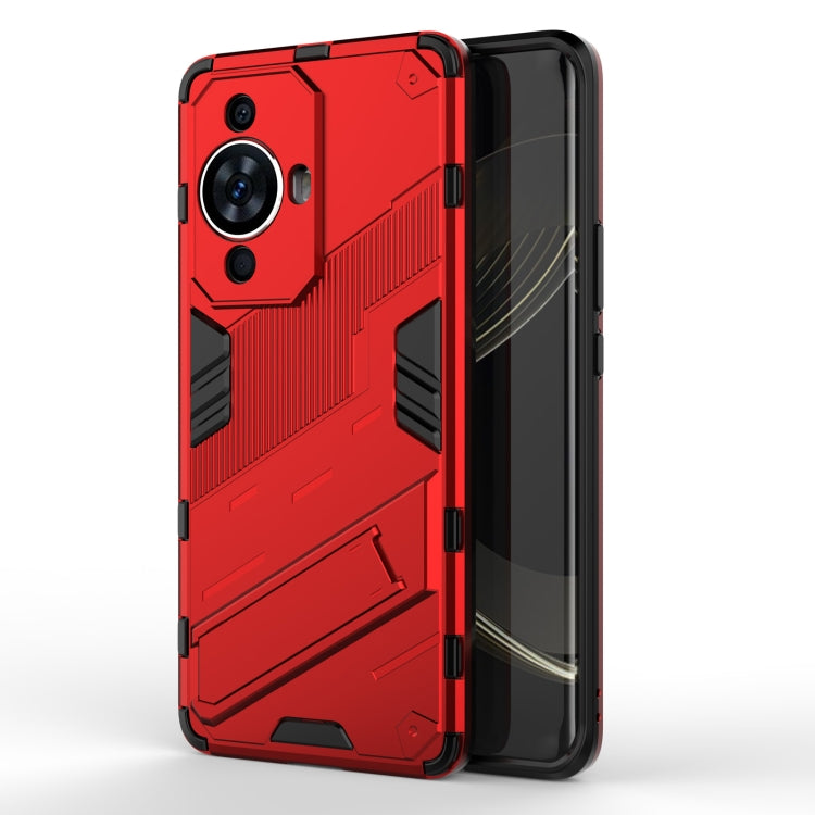For Huawei nova 11 Pro 4G Punk Armor 2 in 1 PC + TPU Phone Case with Holder(Red) - Huawei Cases by buy2fix | Online Shopping UK | buy2fix
