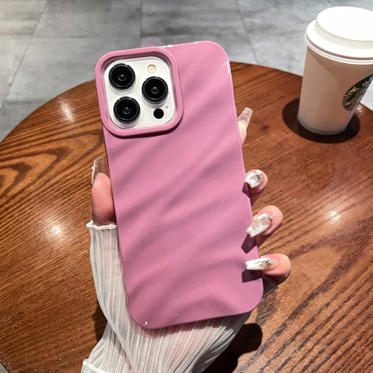 For iPhone 14 Pro Solid Color Wave Texture TPU Phone Case(Taro Purple) - iPhone 14 Pro Cases by buy2fix | Online Shopping UK | buy2fix