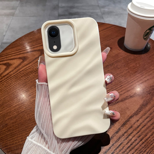 For iPhone XR Solid Color Wave Texture TPU Phone Case(Beige) - More iPhone Cases by buy2fix | Online Shopping UK | buy2fix