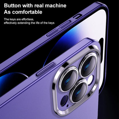 For iPhone 14 Pro Frosted Metal Material Phone Case with Lens Protection(Black) - iPhone 14 Pro Cases by buy2fix | Online Shopping UK | buy2fix