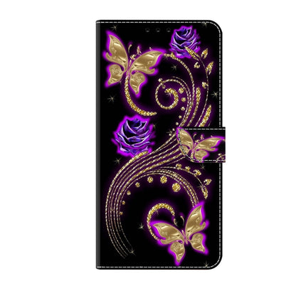 For Xiaomi 13 Pro Crystal 3D Shockproof Protective Leather Phone Case(Purple Flower Butterfly) - 13 Pro Cases by buy2fix | Online Shopping UK | buy2fix