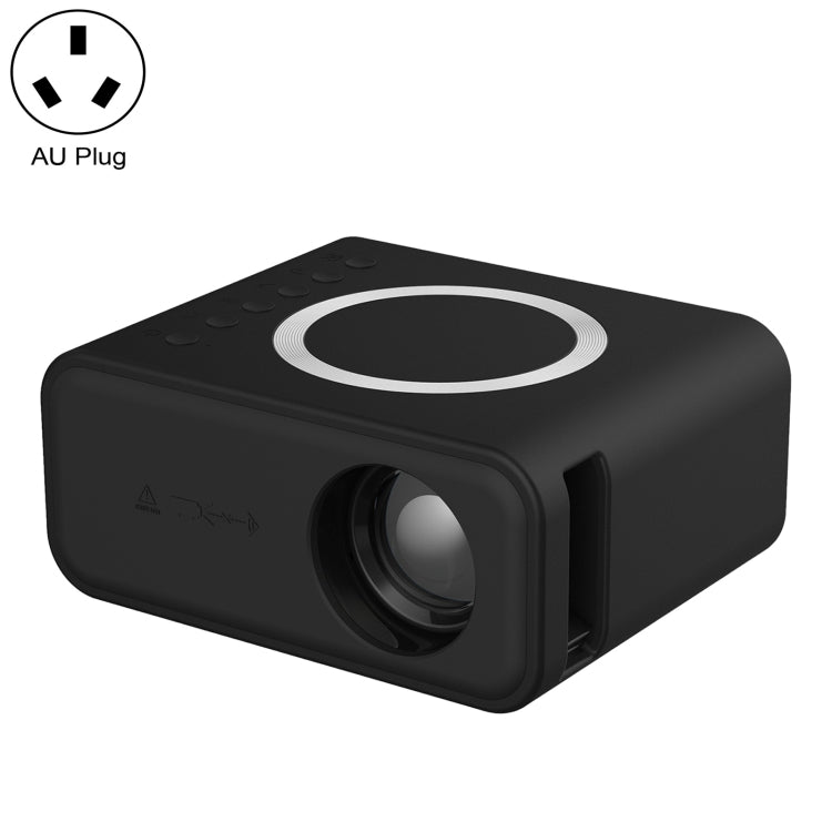 T300S 320x240 24ANSI Lumens Mini LCD Projector Supports Wired & Wireless Same Screen, Specification:AU Plug(Black) - Mini Projector by buy2fix | Online Shopping UK | buy2fix