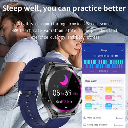 ET450 1.39 inch IP67 Waterproof Silicone Band Smart Watch, Support ECG / Non-invasive Blood Glucose Measurement(Blue) - Smart Watches by buy2fix | Online Shopping UK | buy2fix