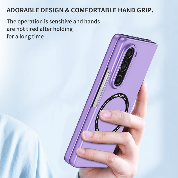 For Samsung Galaxy Z Fold5 Magsafe Magnetic Folding PC Phone Case(Purple) - Galaxy Z Fold5 Cases by buy2fix | Online Shopping UK | buy2fix