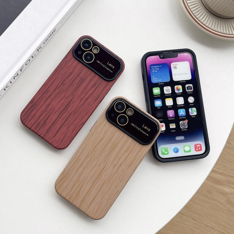 For iPhone 13 Pro Max Wood Grain TPU Phone Case with Lens Film(Grey) - iPhone 13 Pro Max Cases by buy2fix | Online Shopping UK | buy2fix