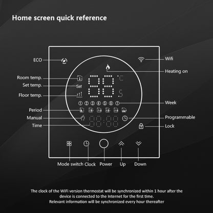 BHT-008GBLW 95-240V AC 16A Smart Home Electric Heating LED Thermostat With WiFi(Black) - Thermostat & Thermometer by buy2fix | Online Shopping UK | buy2fix