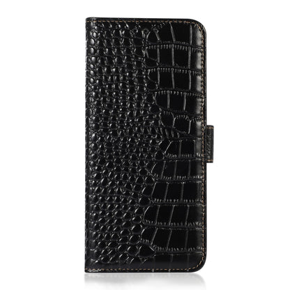 For OnePlus Nord 3 / Ace 2V Crocodile Top Layer Cowhide Leather Phone Case(Black) - OnePlus Cases by buy2fix | Online Shopping UK | buy2fix