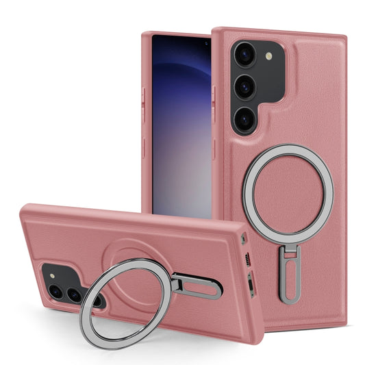 For Samsung Galaxy S23+ 5G MagSafe Magnetic Holder Phone Case(Pink) - Galaxy S23+ 5G Cases by buy2fix | Online Shopping UK | buy2fix