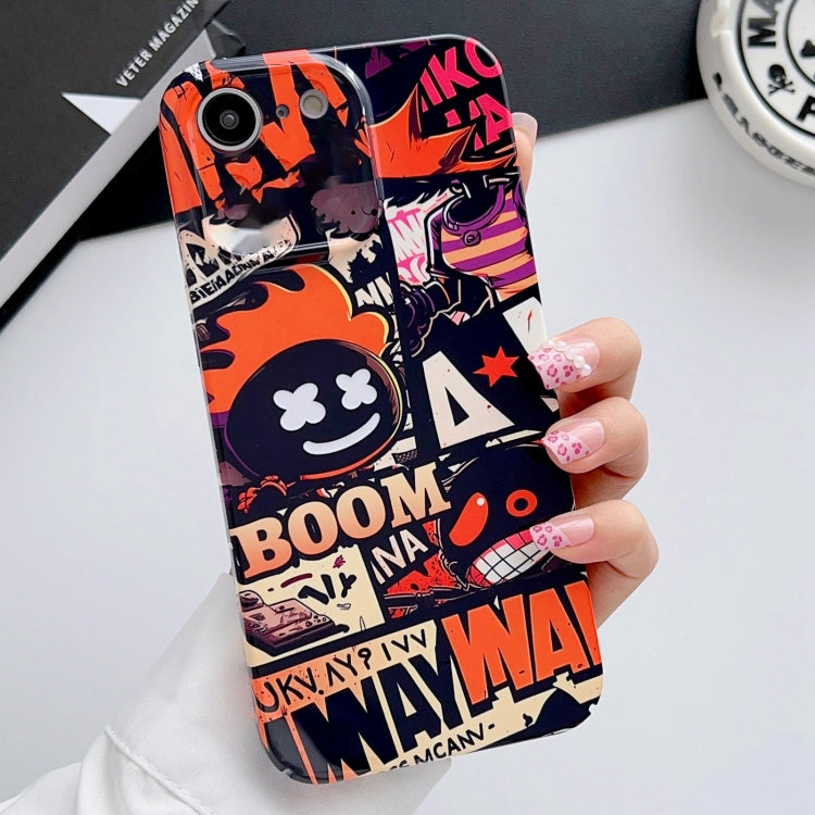 For iPhone SE 2022 / 2020 / 8 / 7 Painted Pattern Precise Hole PC Phone Case(Orange Comics) - iPhone SE 2022 / 2020 / 8 / 7 Cases by buy2fix | Online Shopping UK | buy2fix