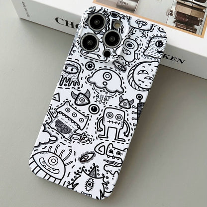 For iPhone 12 Pro Max Painted Pattern Precise Hole PC Phone Case(Block Monster) - iPhone 12 Pro Max Cases by buy2fix | Online Shopping UK | buy2fix