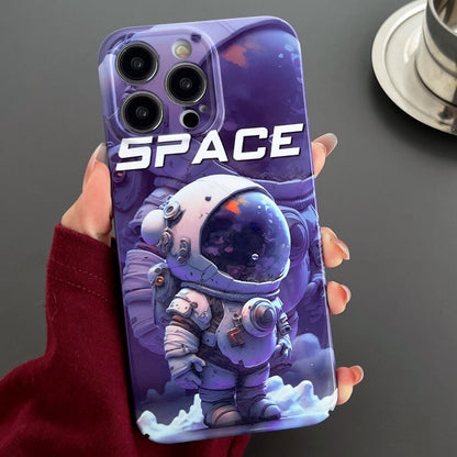 For iPhone 15 Pro Max Painted Pattern Precise Hole PC Phone Case(Purple Astronaut) - iPhone 15 Pro Max Cases by buy2fix | Online Shopping UK | buy2fix