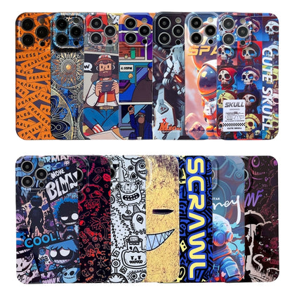 For iPhone 14 Pro Max Painted Pattern Precise Hole PC Phone Case(Purple Comics) - iPhone 14 Pro Max Cases by buy2fix | Online Shopping UK | buy2fix