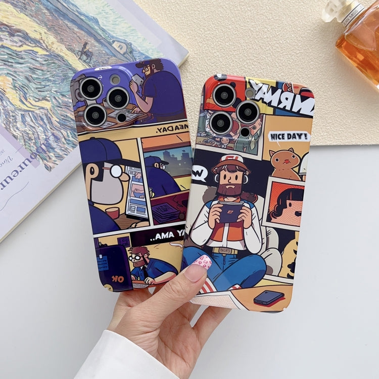 For iPhone 13 Pro Max Painted Pattern Precise Hole PC Phone Case(Orange Label) - iPhone 13 Pro Max Cases by buy2fix | Online Shopping UK | buy2fix