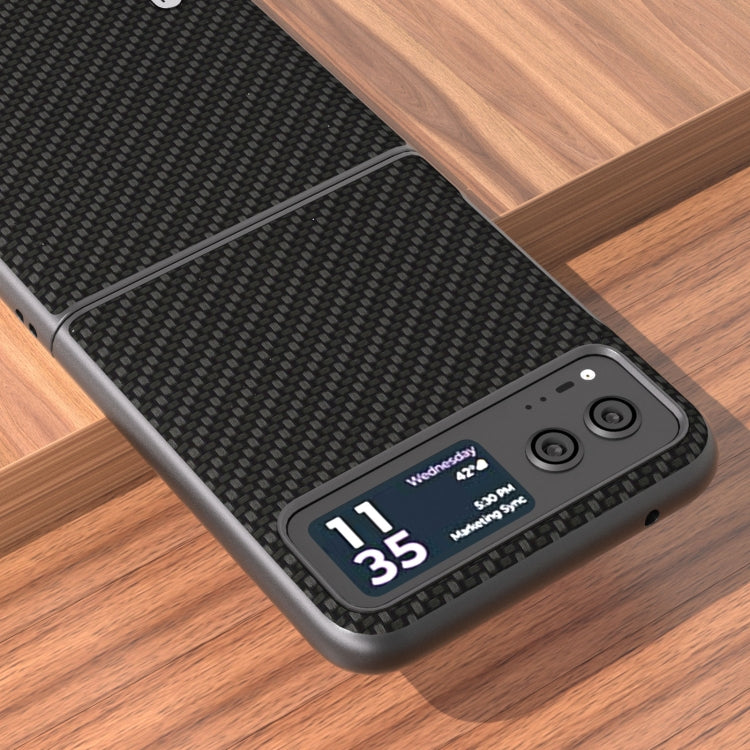 For Motorola Razr 40 ABELL Carbon Fiber Protective Phone Case(Black) - Motorola Cases by buy2fix | Online Shopping UK | buy2fix