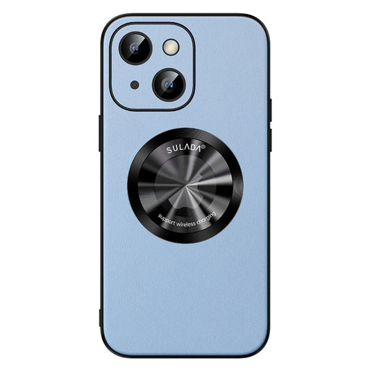 For iPhone 14 SULADA Microfiber Leather MagSafe Magnetic Phone Case(Sierra Blue) - iPhone 14 Cases by SULADA | Online Shopping UK | buy2fix