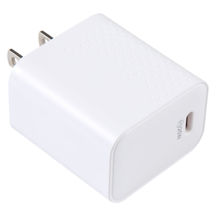 LZ-105PD 25W USB-C / Type-C Ports Dot Pattern Travel Charger, US Plug(White) - USB Charger by buy2fix | Online Shopping UK | buy2fix