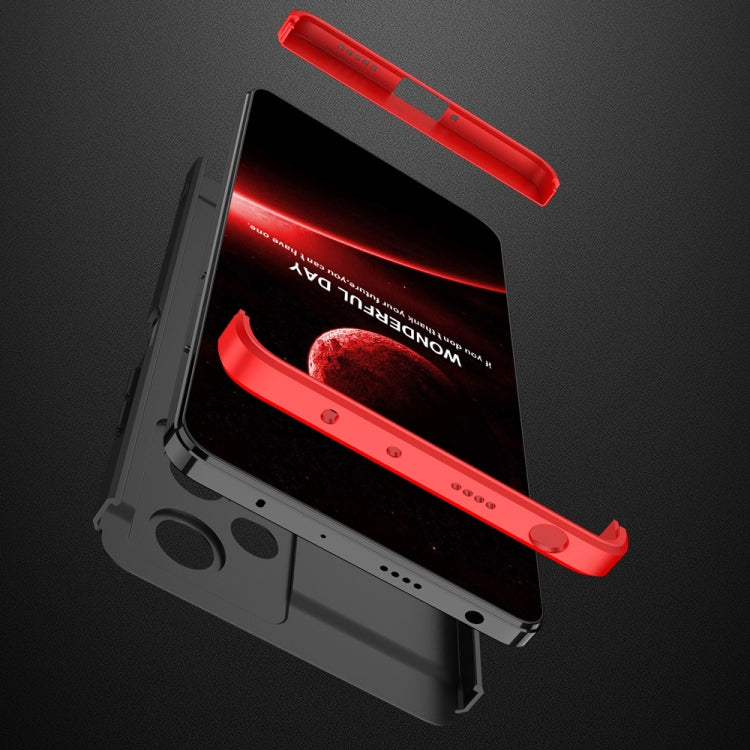 For Xiaomi Redmi Note 12 Pro 5G Global GKK Three Stage Splicing Full Coverage PC Phone Case(Black Red) - Note 12 Pro Cases by GKK | Online Shopping UK | buy2fix