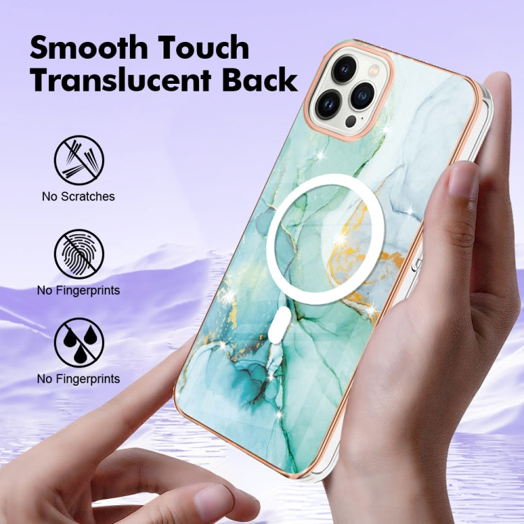 For iPhone 13 Pro Marble Pattern Dual-side IMD Magsafe TPU Phone Case(Green 003) - iPhone 13 Pro Cases by buy2fix | Online Shopping UK | buy2fix