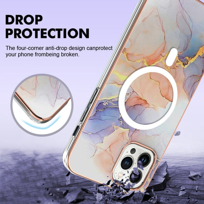 For iPhone 14 Pro Marble Pattern Dual-side IMD Magsafe TPU Phone Case(White Marble) - iPhone 14 Pro Cases by buy2fix | Online Shopping UK | buy2fix