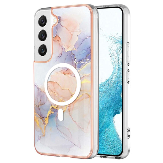 For Samsung Galaxy S22+ 5G Marble Pattern Dual-side IMD Magsafe TPU Phone Case(White Marble) - Galaxy S22+ 5G Cases by buy2fix | Online Shopping UK | buy2fix