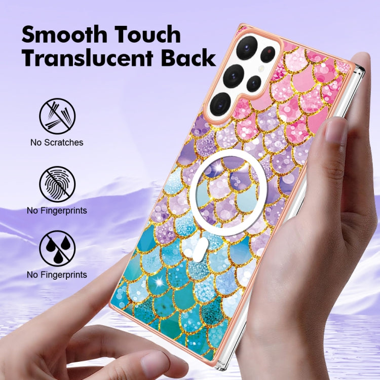 For Samsung Galaxy S22 Ultra 5G Marble Pattern Dual-side IMD Magsafe TPU Phone Case(Colorful Scales) - Galaxy S22 Ultra 5G Cases by buy2fix | Online Shopping UK | buy2fix