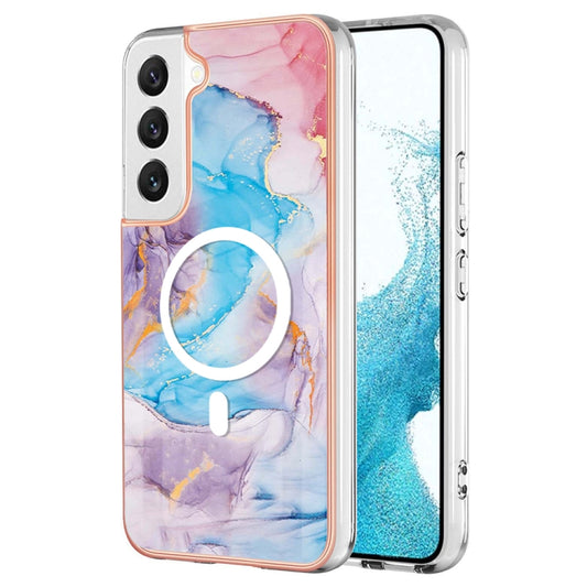 For Samsung Galaxy S23 5G Marble Pattern Dual-side IMD Magsafe TPU Phone Case(Blue Marble) - Galaxy S23 5G Cases by buy2fix | Online Shopping UK | buy2fix