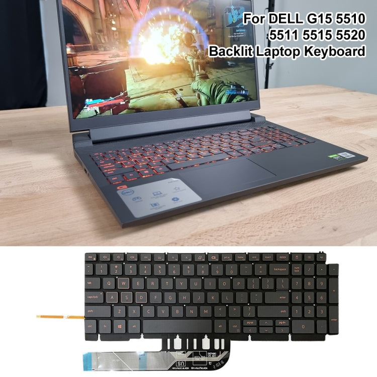 For Dell Latitude 7400 3400 5400 7410 5401 Spanish Version Backlight Laptop Keyboard(Black) - Dell Spare Parts by buy2fix | Online Shopping UK | buy2fix