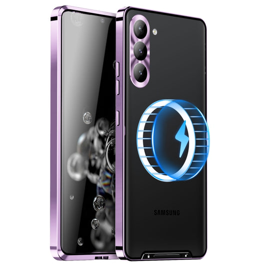 For Samsung Galaxy S23 FE 5G MagSafe Magnetic Frosted Metal Phone Case(Purple) - Galaxy S23 FE 5G Cases by buy2fix | Online Shopping UK | buy2fix