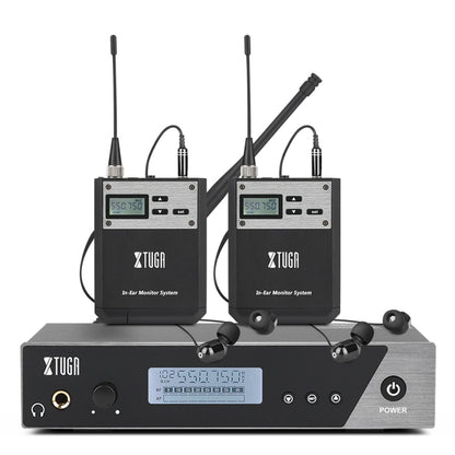 XTUGA  IEM1100 Professional Wireless In Ear Monitor System 2 BodyPacks(UK Plug) - Microphone by XTUGA | Online Shopping UK | buy2fix