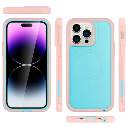 For iPhone 14 Plus Defender Series XT MagSafe Magnetic PC + TPU Shockproof Phone Case(Turquoise+Pink) - iPhone 14 Plus Cases by buy2fix | Online Shopping UK | buy2fix