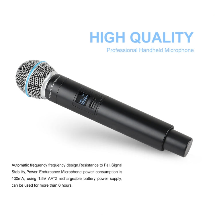 XTUGA A140-B Wireless Microphone System 4 BodyPack Headset Lavalier Microphone(US Plug) - Microphone by XTUGA | Online Shopping UK | buy2fix